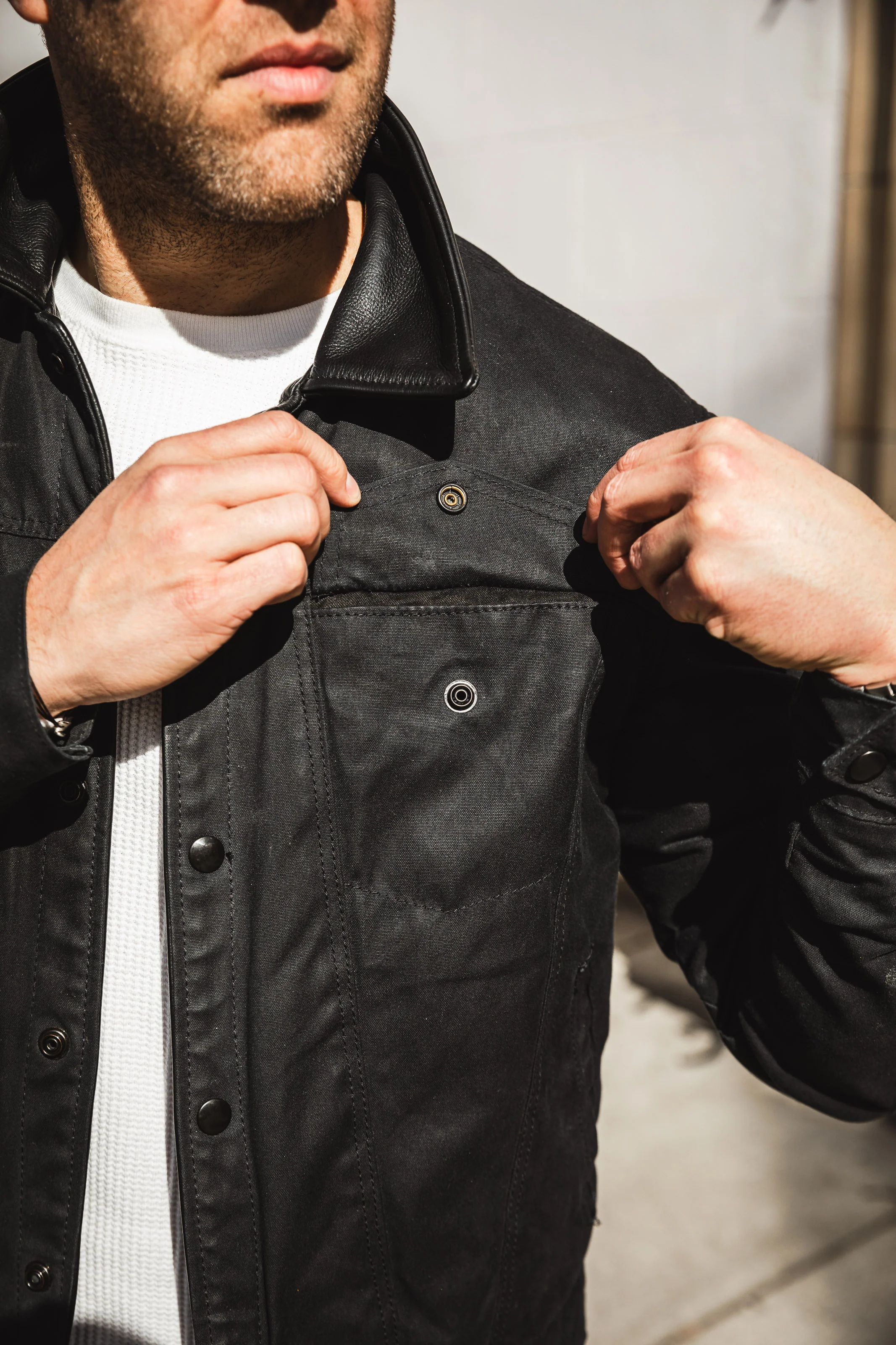 ButterScotch x Vanson - Territory Jacket - Black Waxed Canvas - Image 9