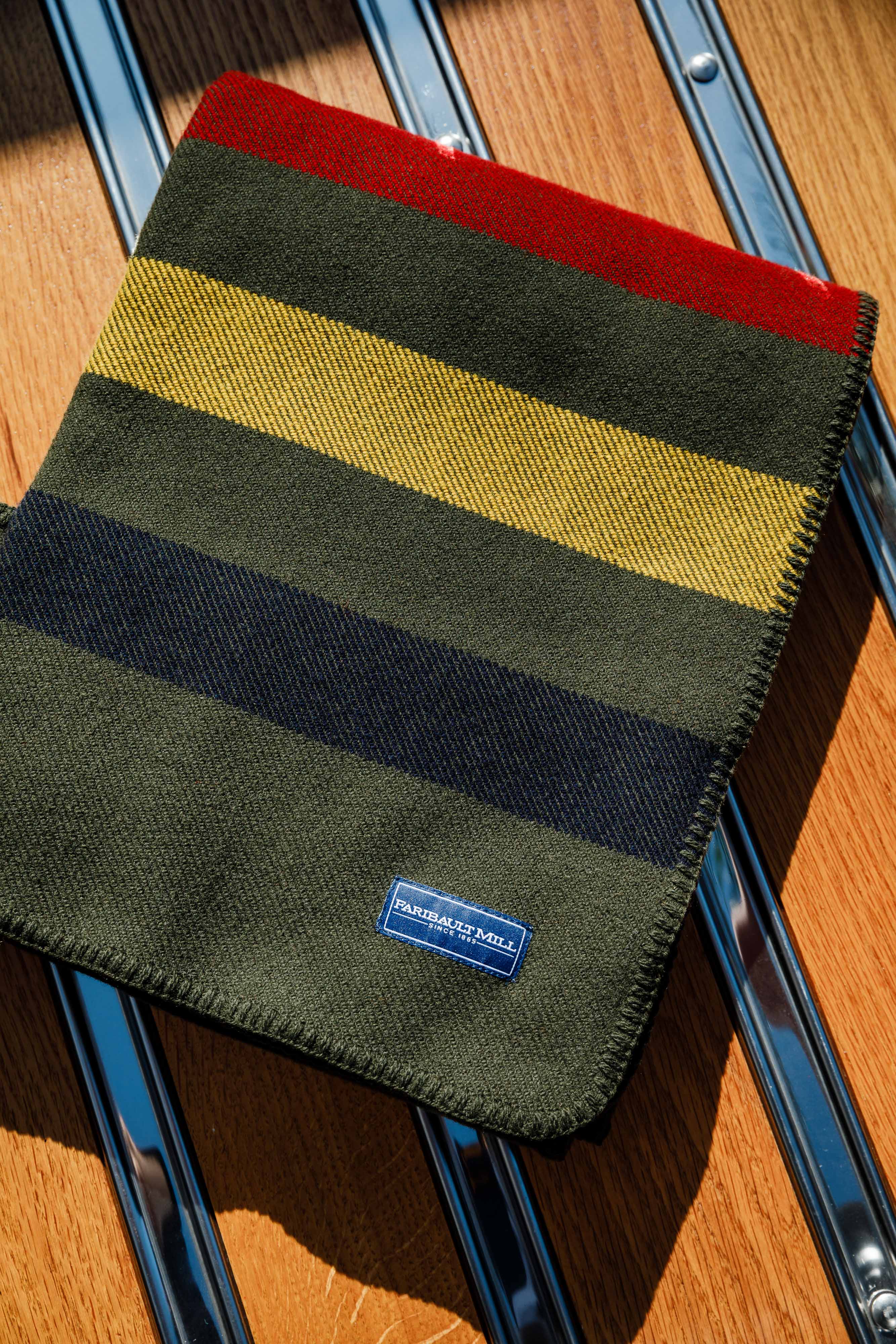 Faribault Mill - Frontier Wool Throw Blanket - Olive - Image 3