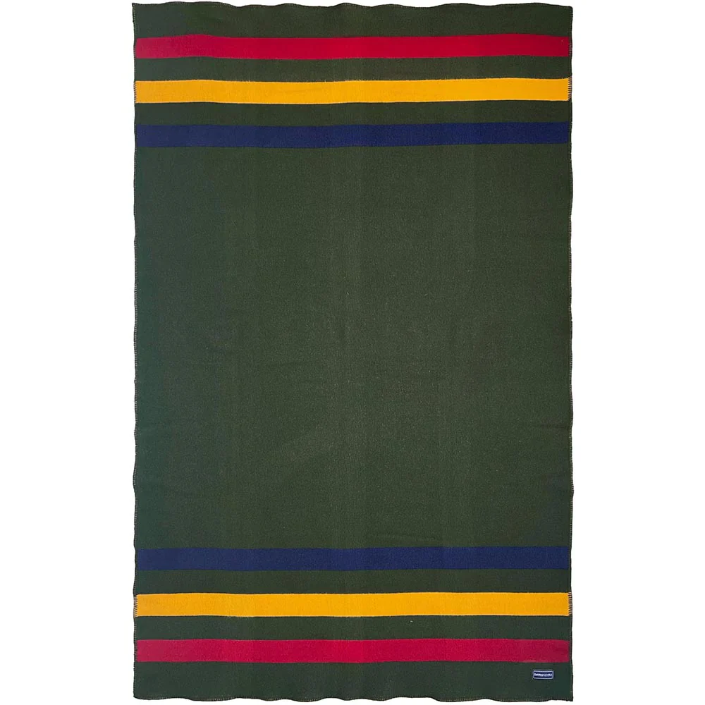 Faribault Mill - Frontier Wool Throw Blanket - Olive - Image 5
