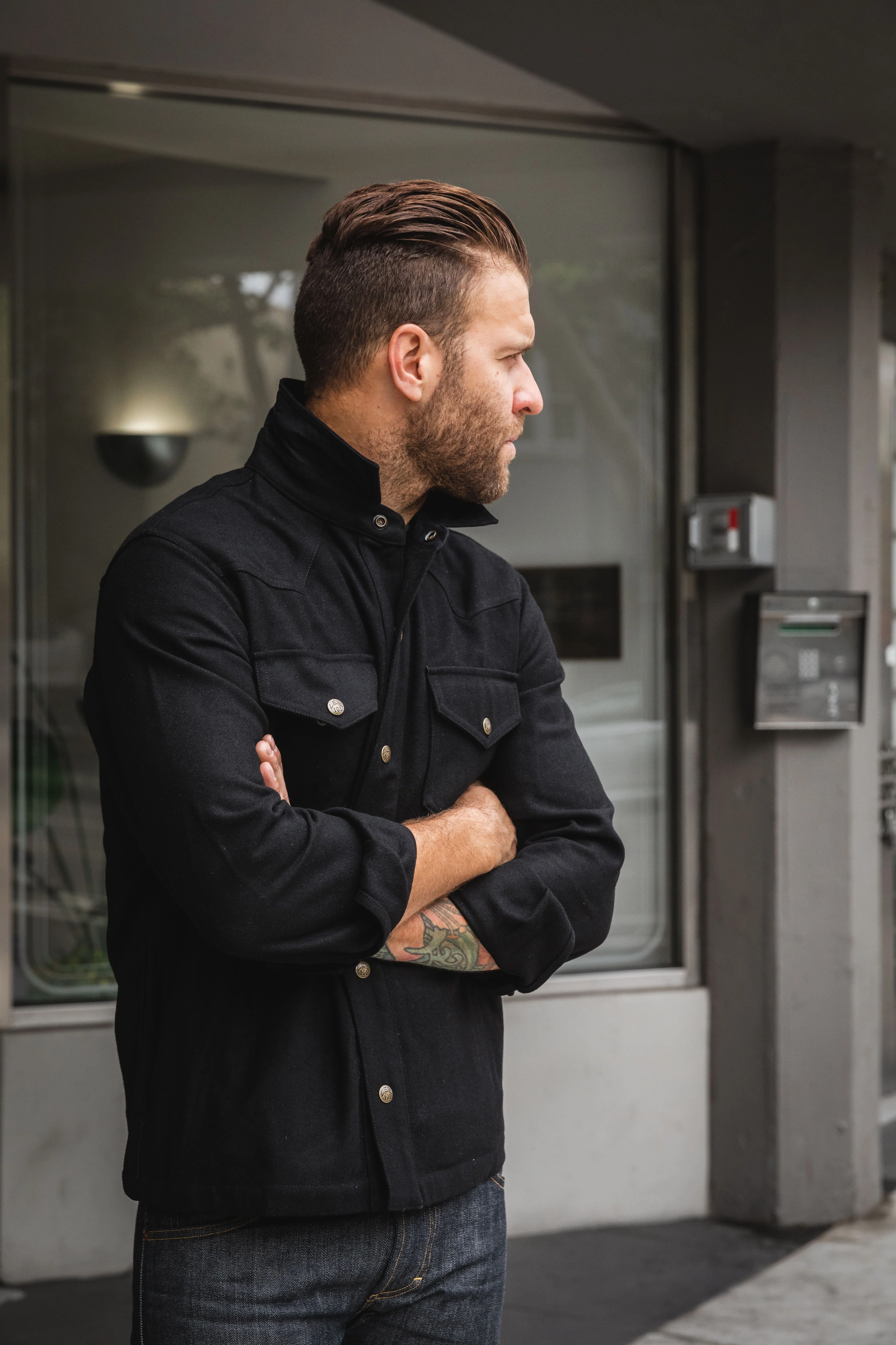 Lee 101 - Wool Overshirt - Black - Image 4