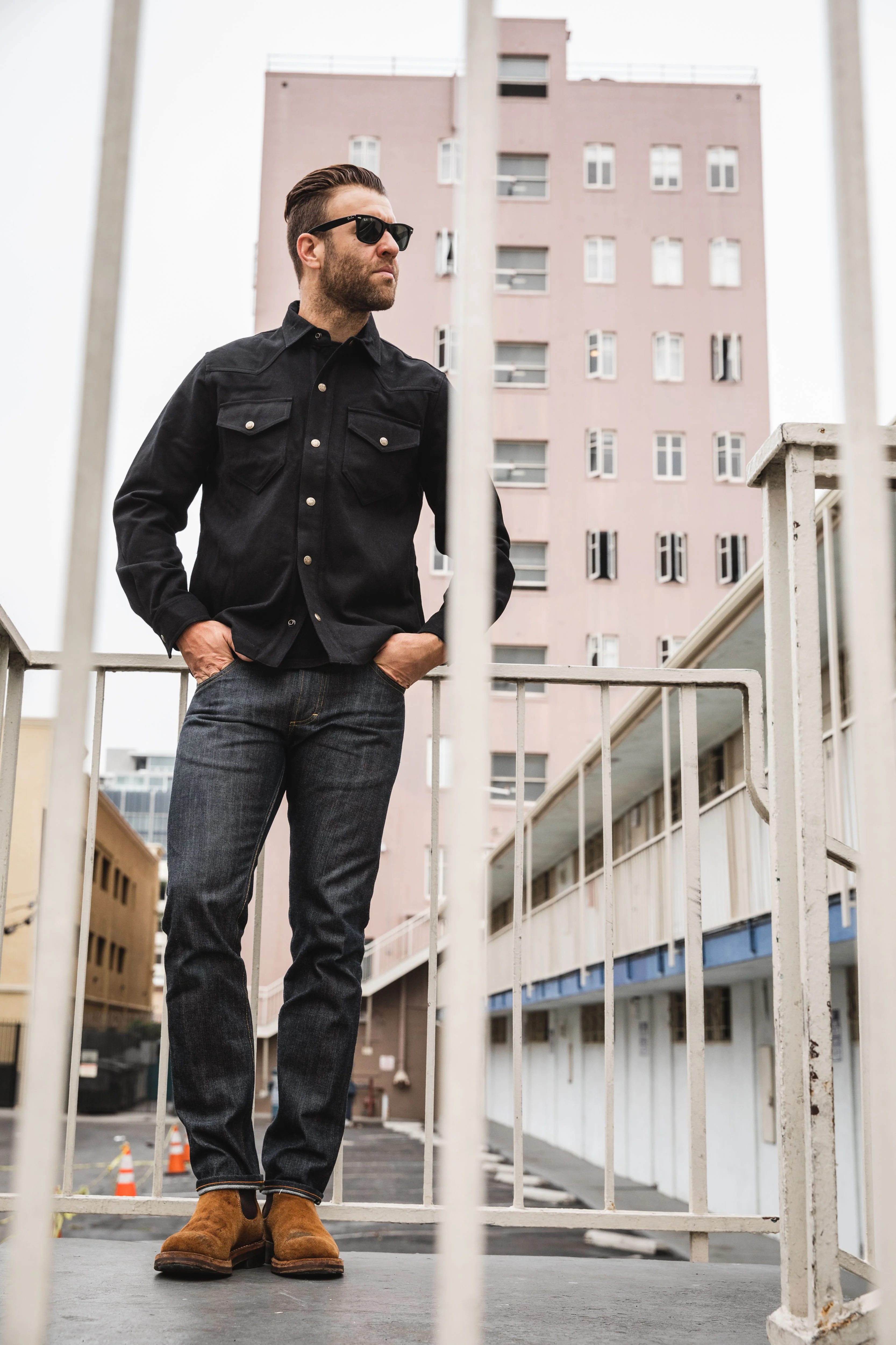 Lee 101 - Wool Overshirt - Black - Image 5