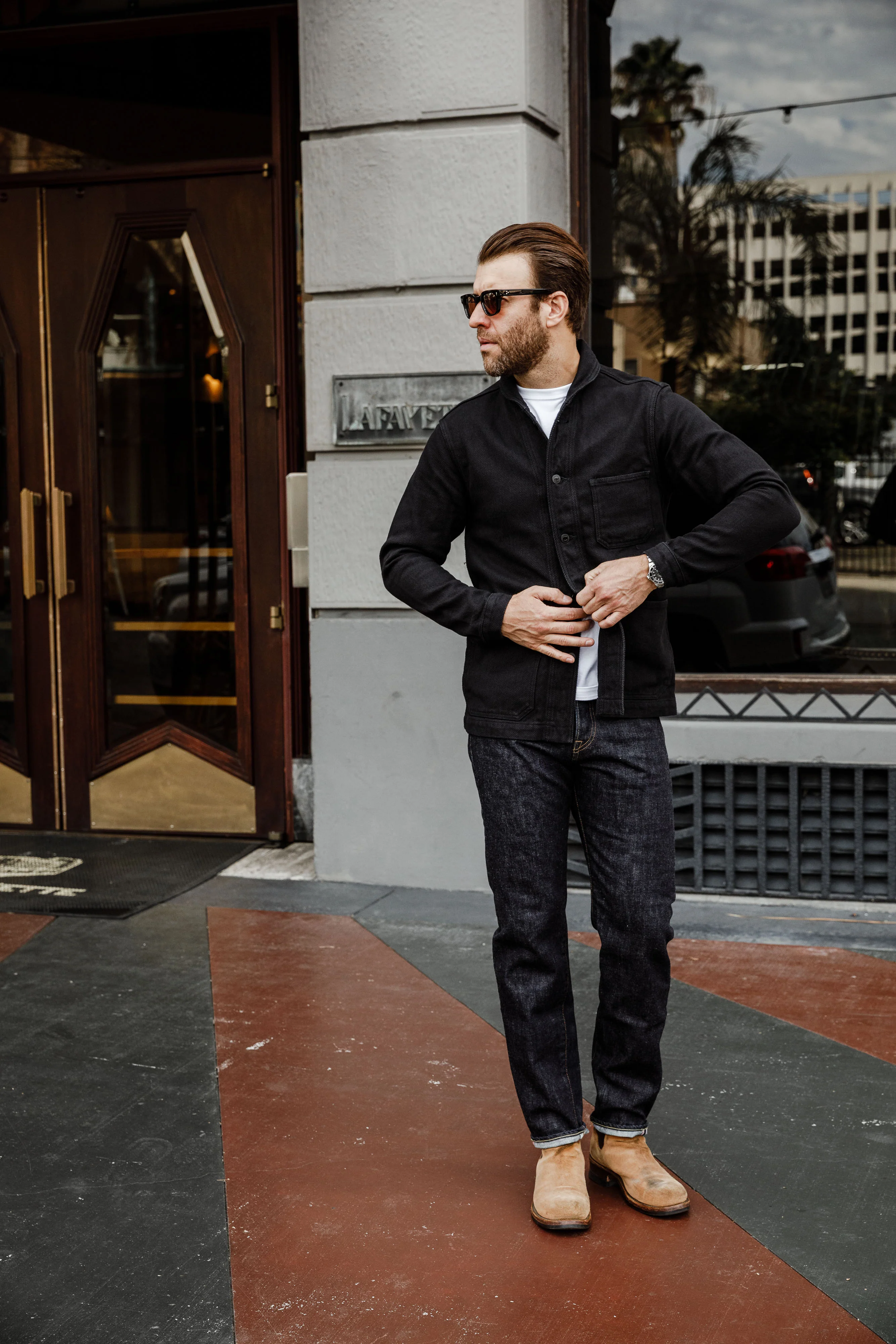 Momotaro - Black Dobby Coverall - Image 3