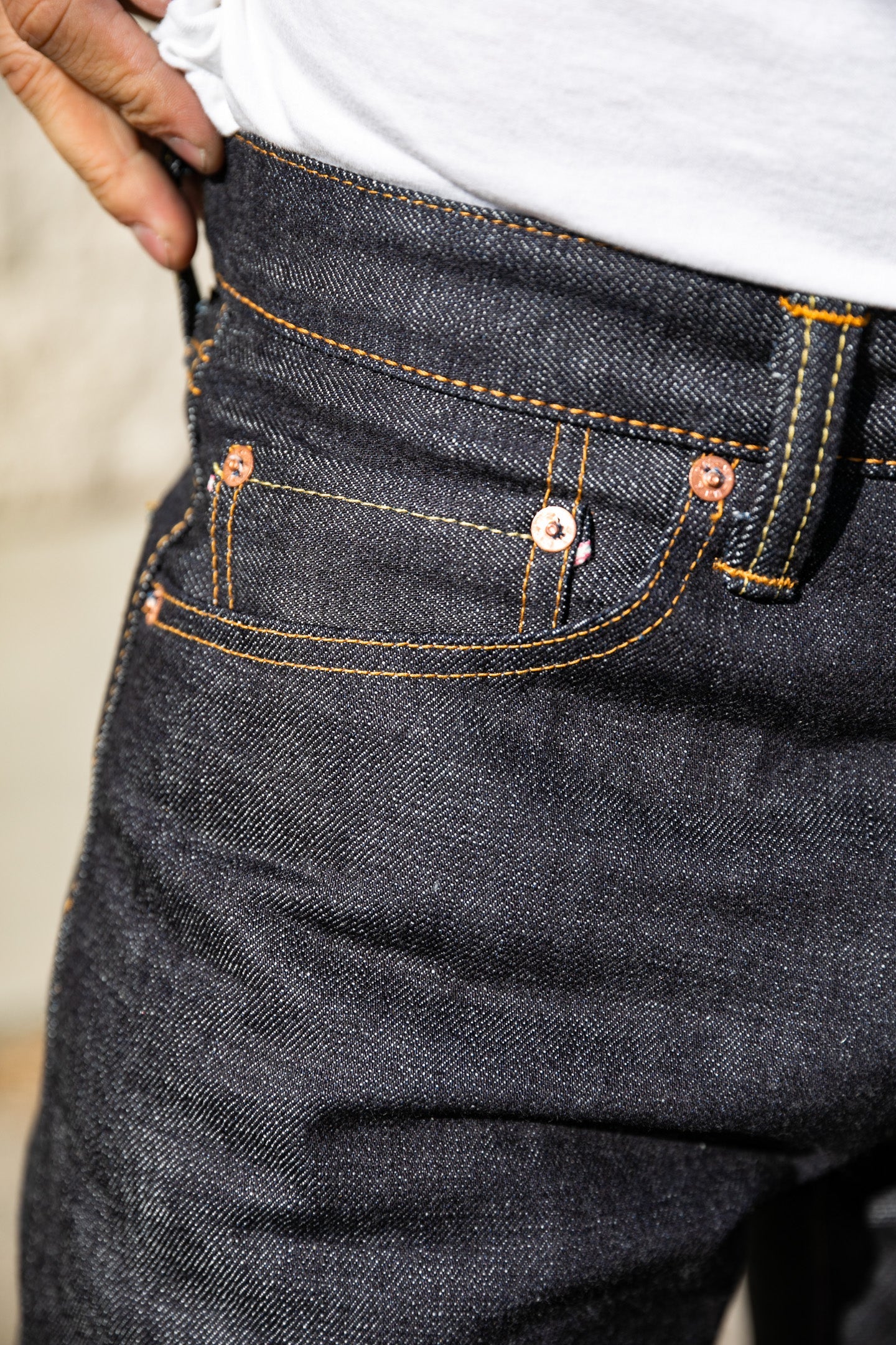 Momotaro - High Tapered - 18oz Zimbabwe w/ Battle Stripes - Image 10