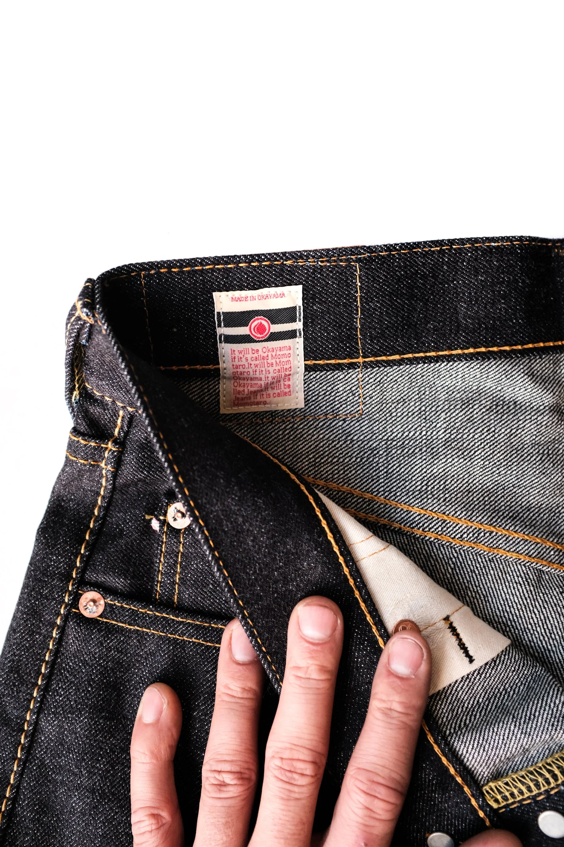 Momotaro - High Tapered - 18oz Zimbabwe w/ Battle Stripes - Image 11