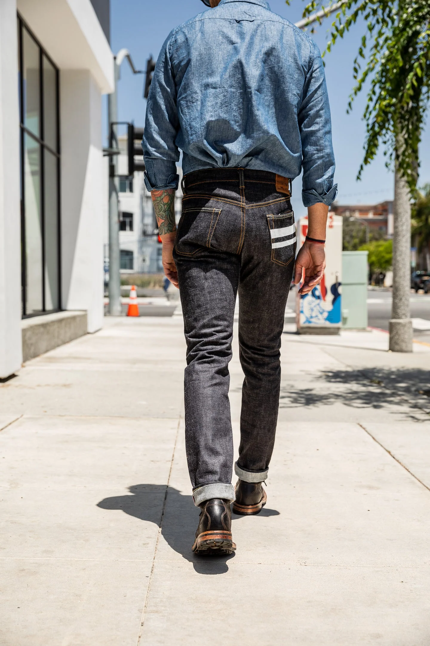 Momotaro - High Tapered - 18oz Zimbabwe w/ Battle Stripes - Image 3