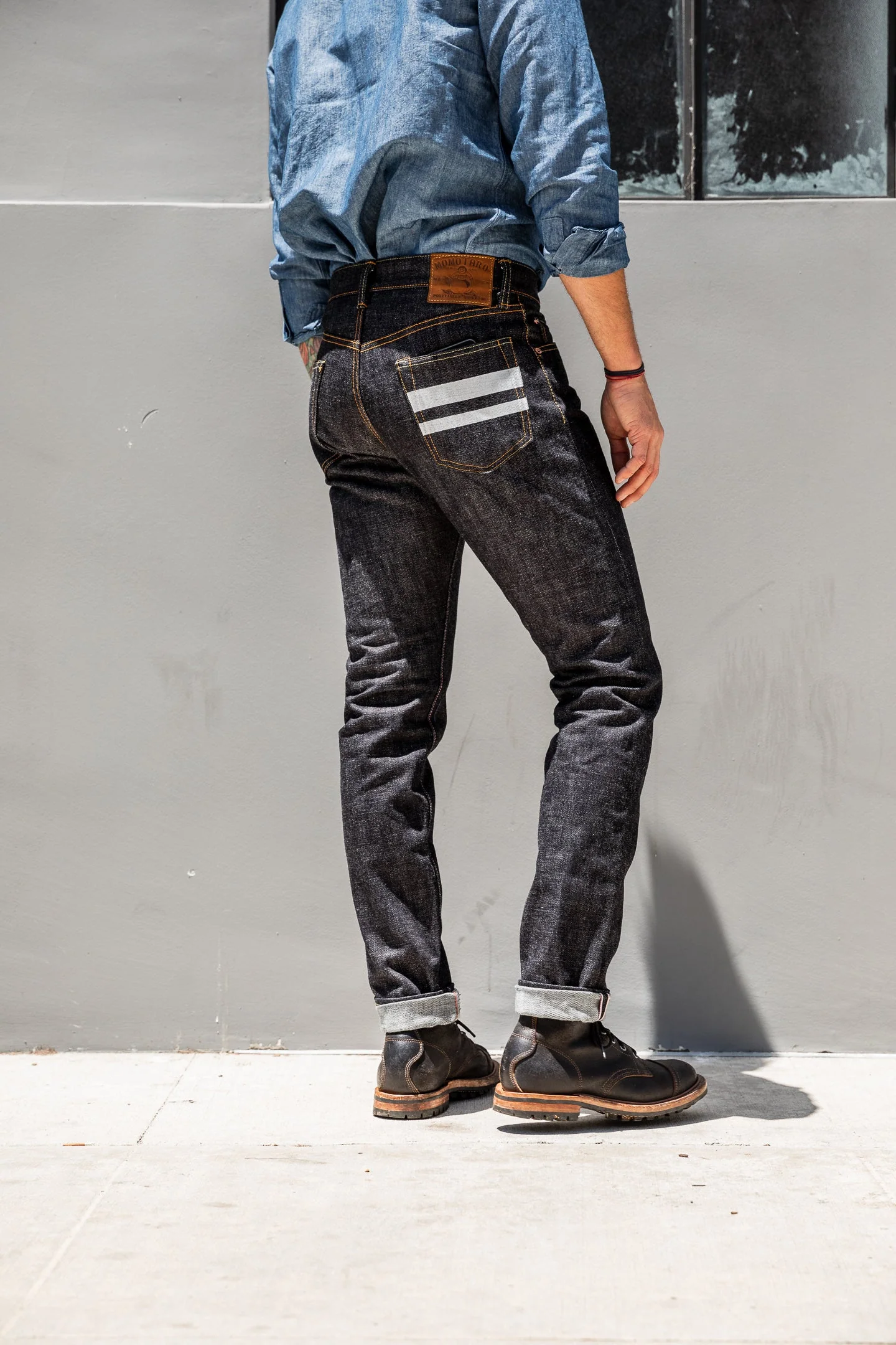 Momotaro - High Tapered - 18oz Zimbabwe w/ Battle Stripes - Image 6