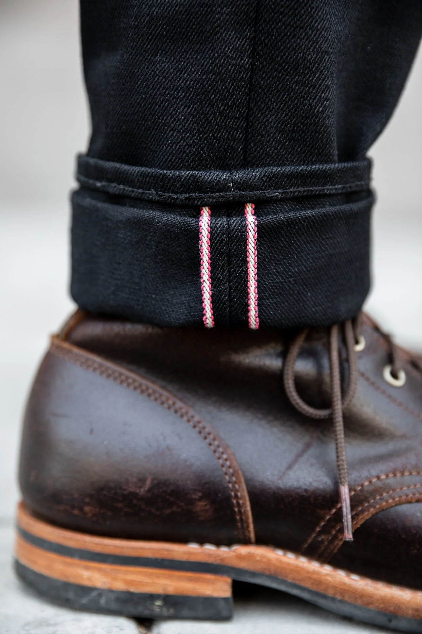 Momotaro - High Tapered - Black 15.7oz Zimbabwe w/ Black Battle Stripes - Image 6