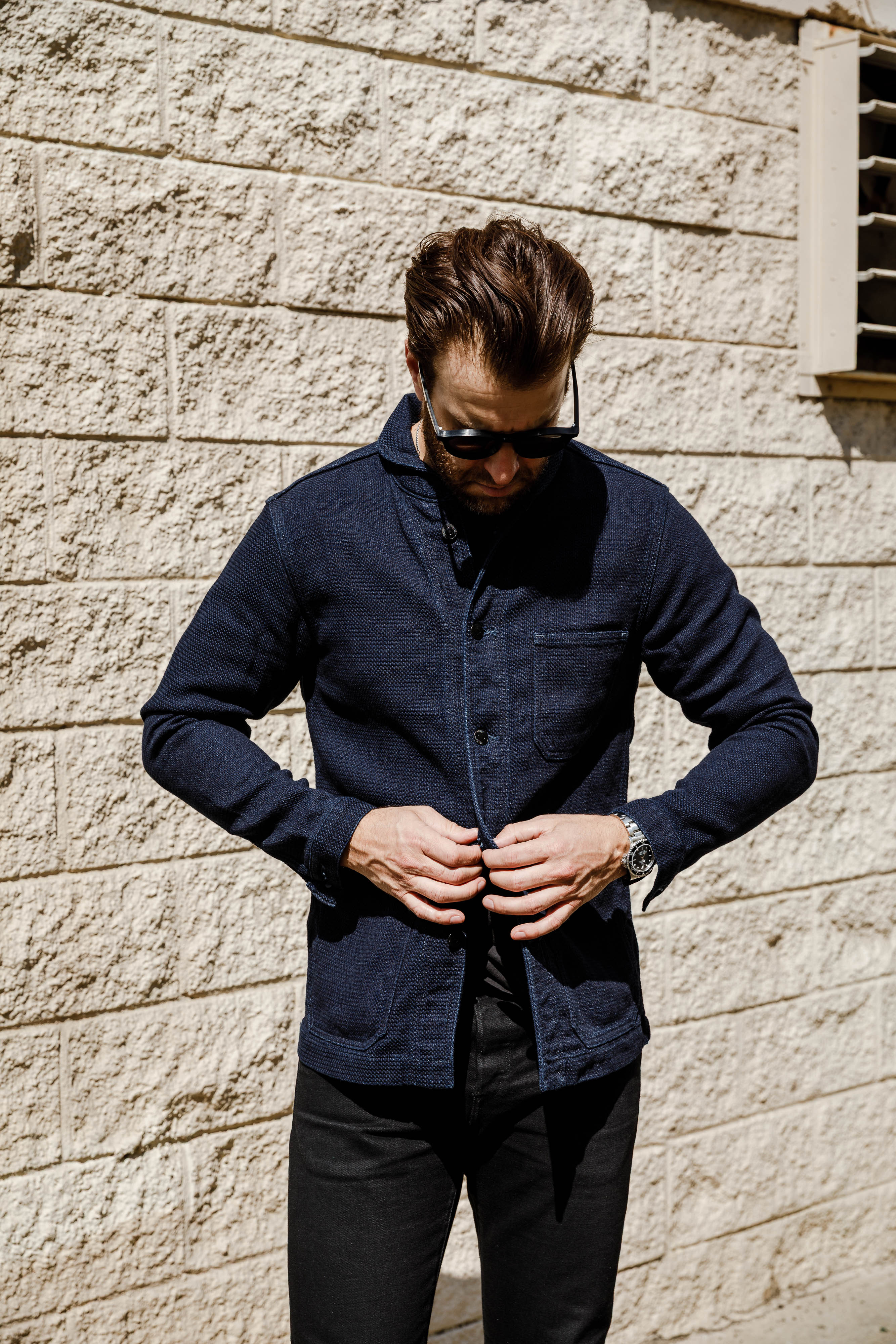Momotaro - Indigo Dobby Coverall - Image 7
