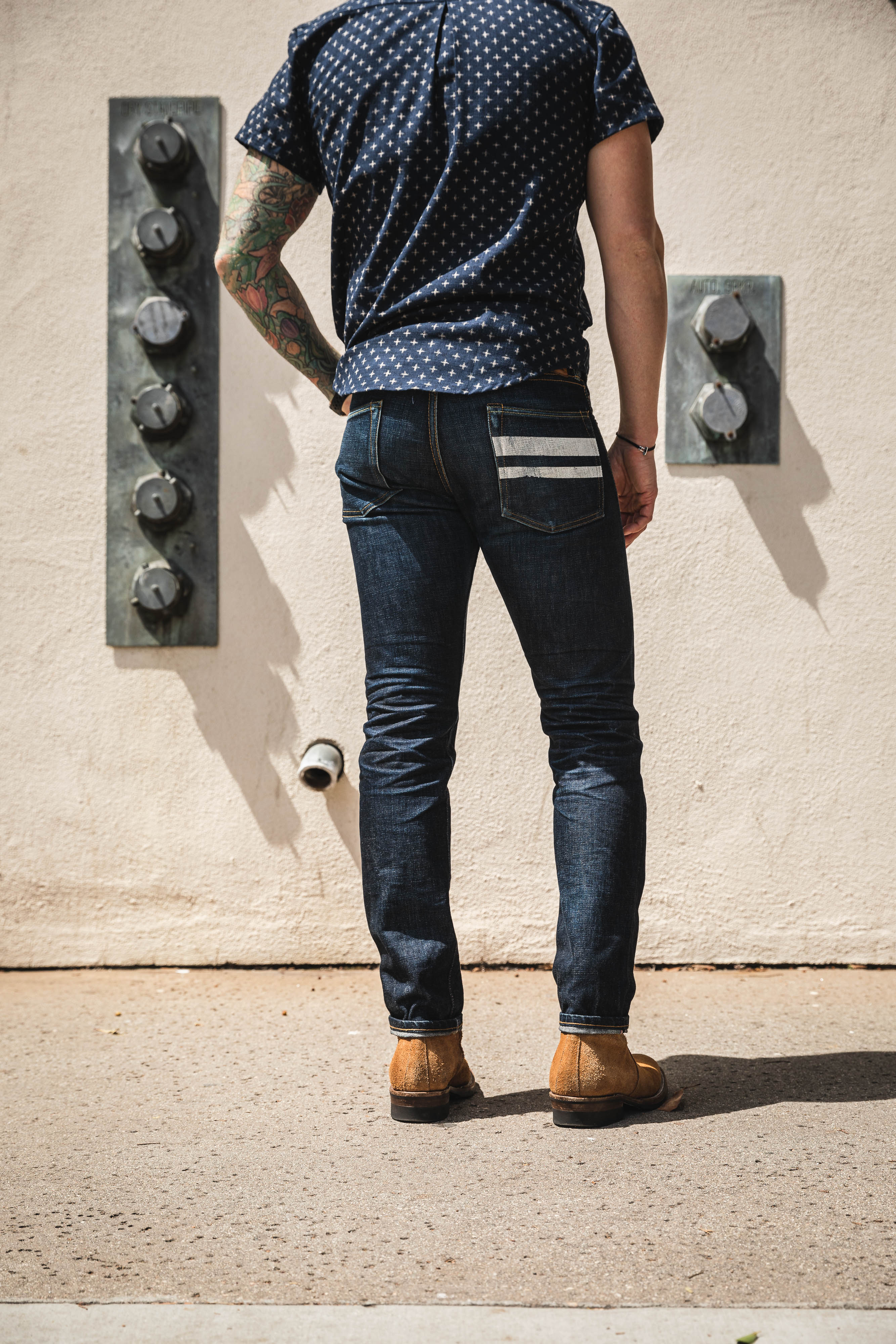Momotaro - Tight Tapered - 15.7oz Zimbabwe w/ Battle Stripes - Image 11