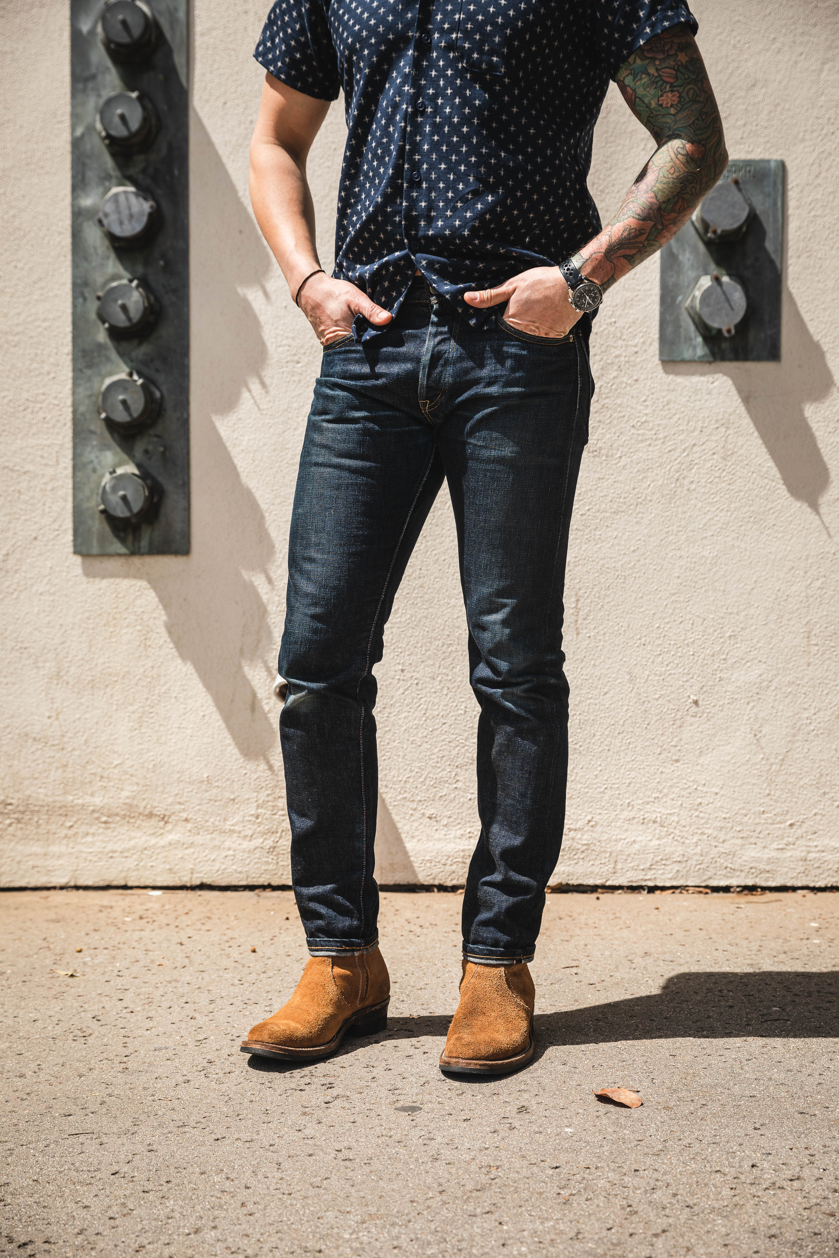 Momotaro - Tight Tapered - 15.7oz Zimbabwe w/ Battle Stripes - Image 3