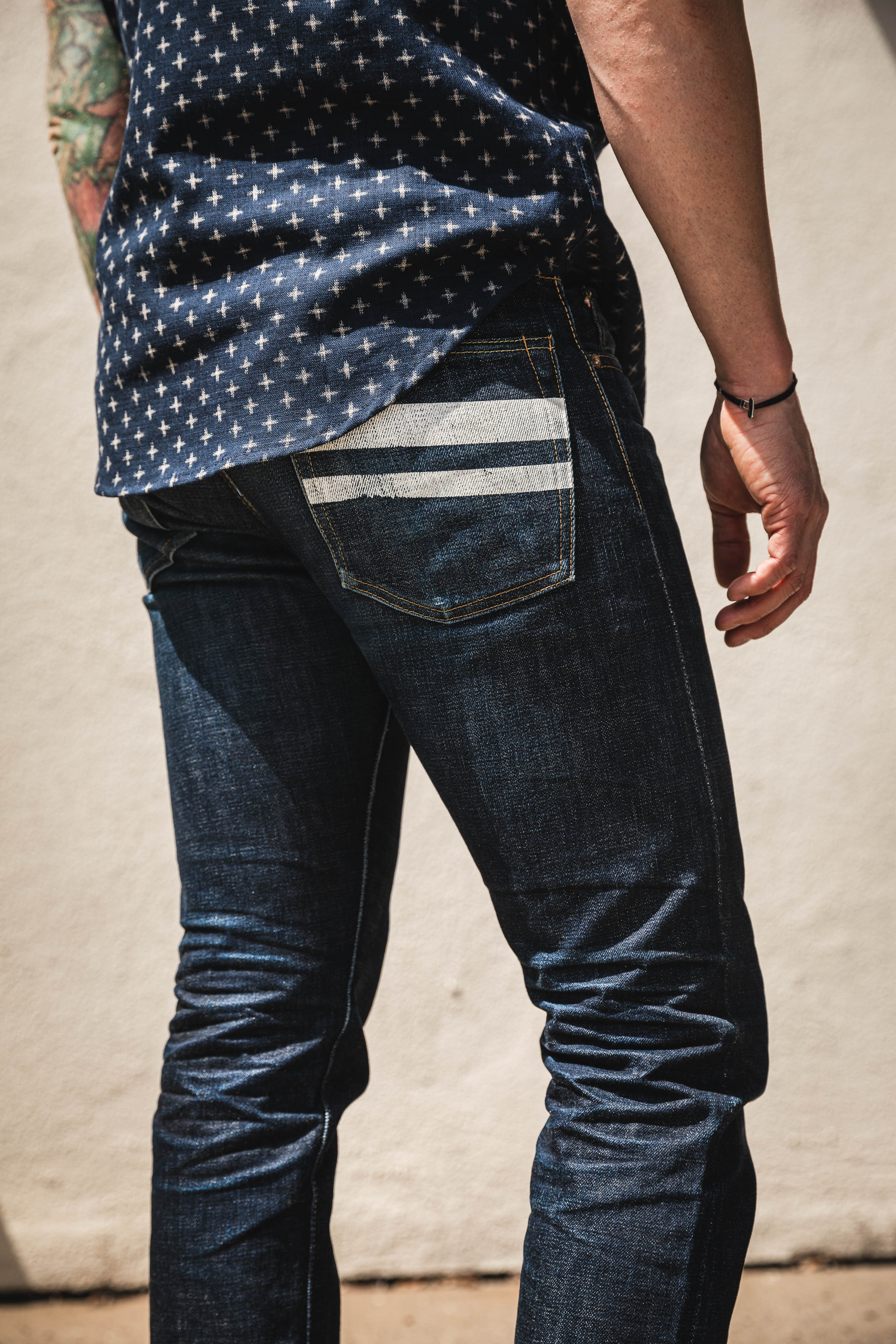 Momotaro - Tight Tapered - 15.7oz Zimbabwe w/ Battle Stripes - Image 4