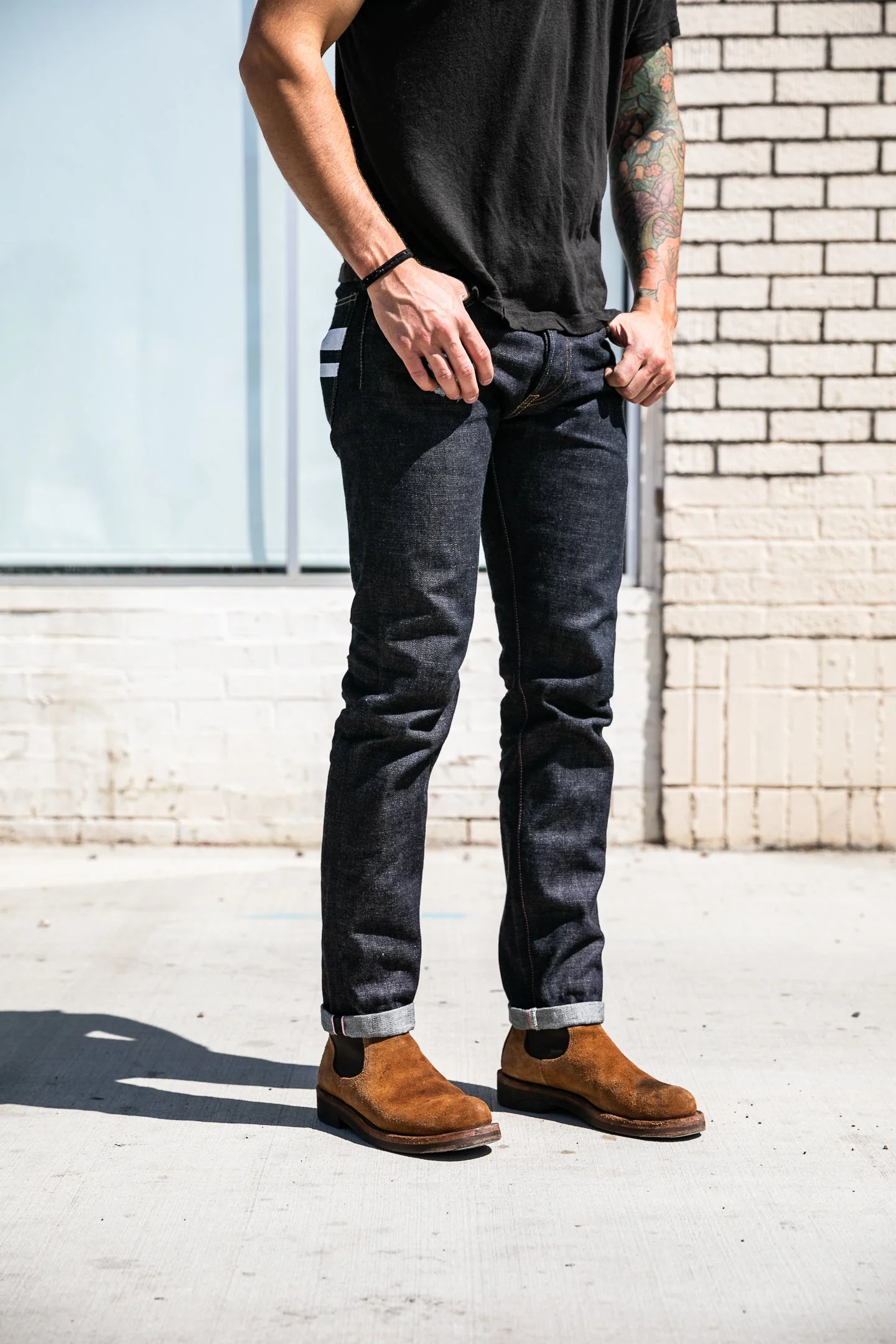 Momotaro - Tight Tapered - 15.7oz Zimbabwe w/ Battle Stripes - Image 7