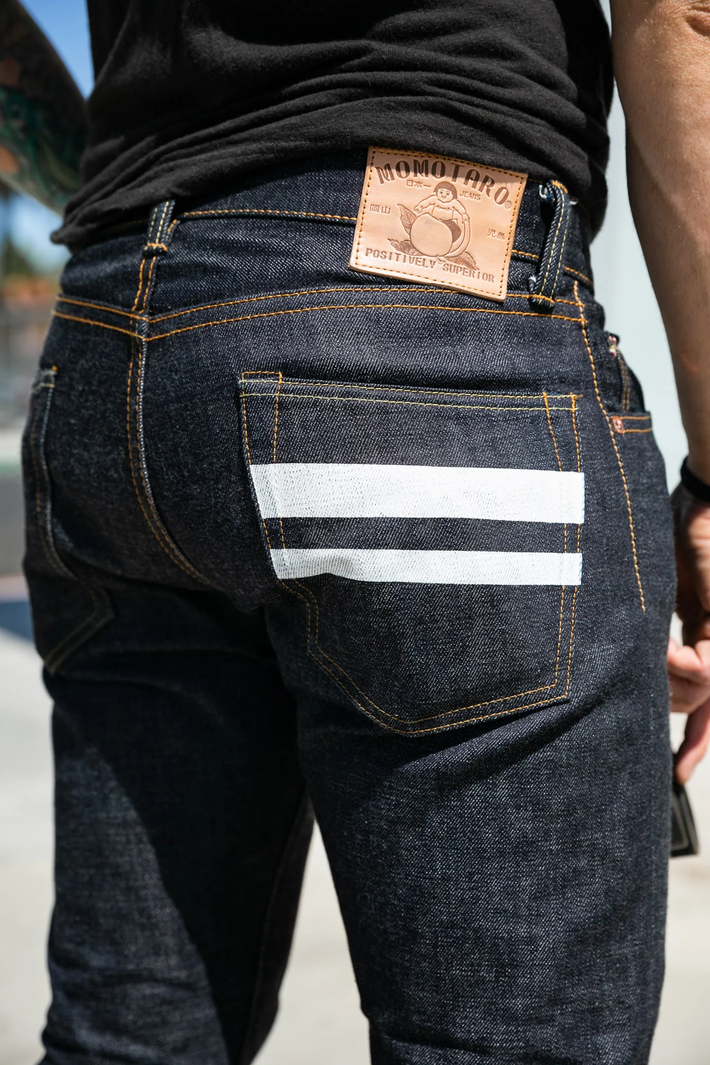 Momotaro - Tight Tapered - 15.7oz Zimbabwe w/ Battle Stripes - Image 8