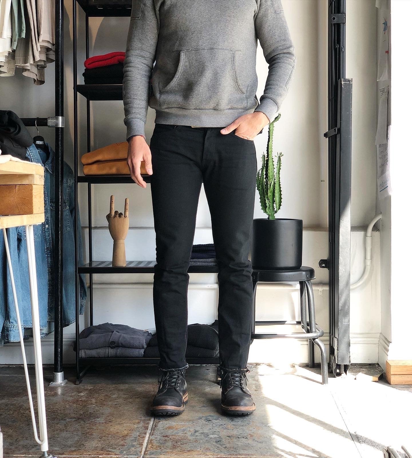 Momotaro - Tight Tapered - Black 15.7oz Zimbabwe w/ Black Battle Stripes - Image 11