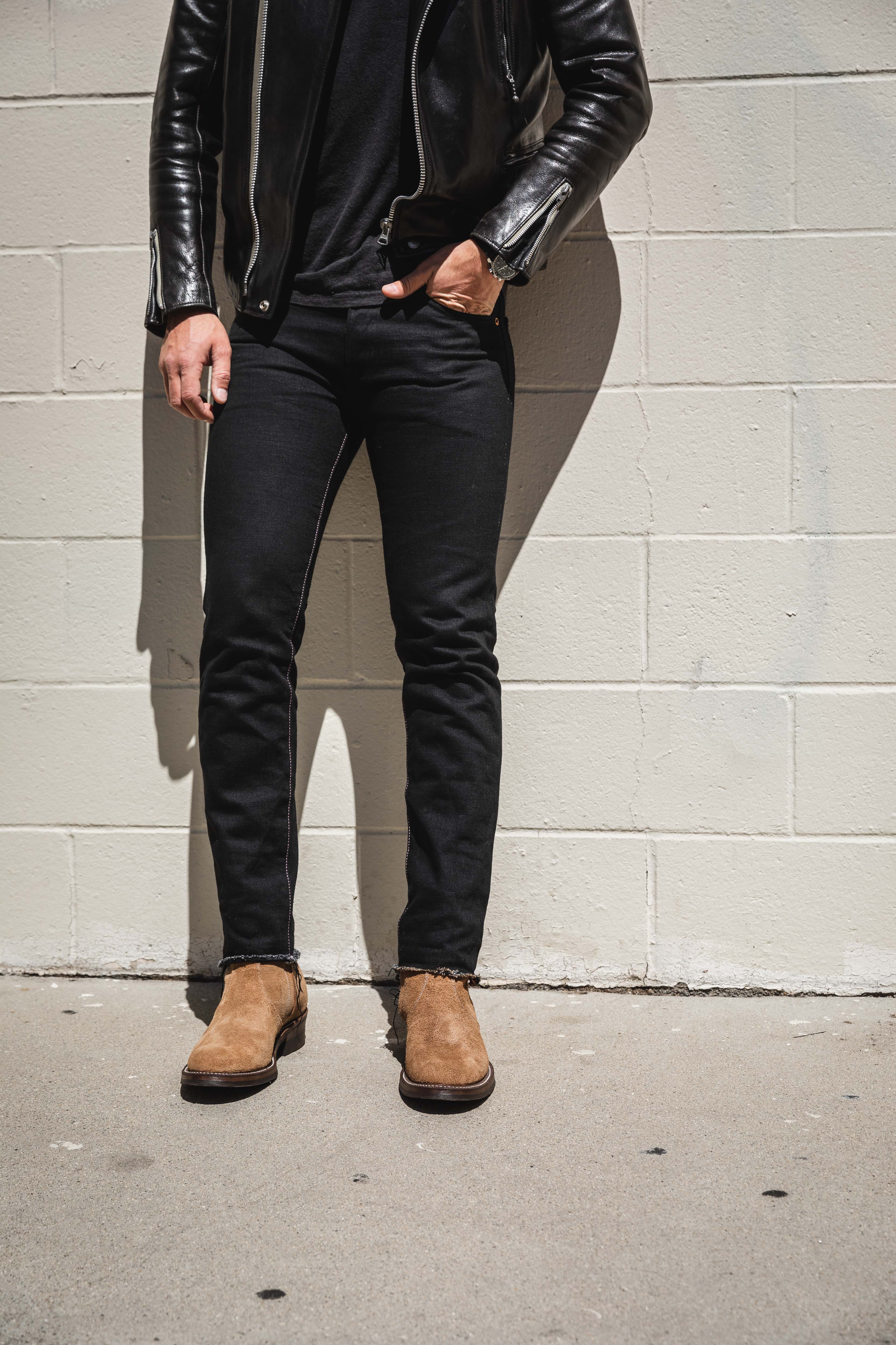 Momotaro - Tight Tapered - Black 15.7oz Zimbabwe w/ Black Battle Stripes - Image 2