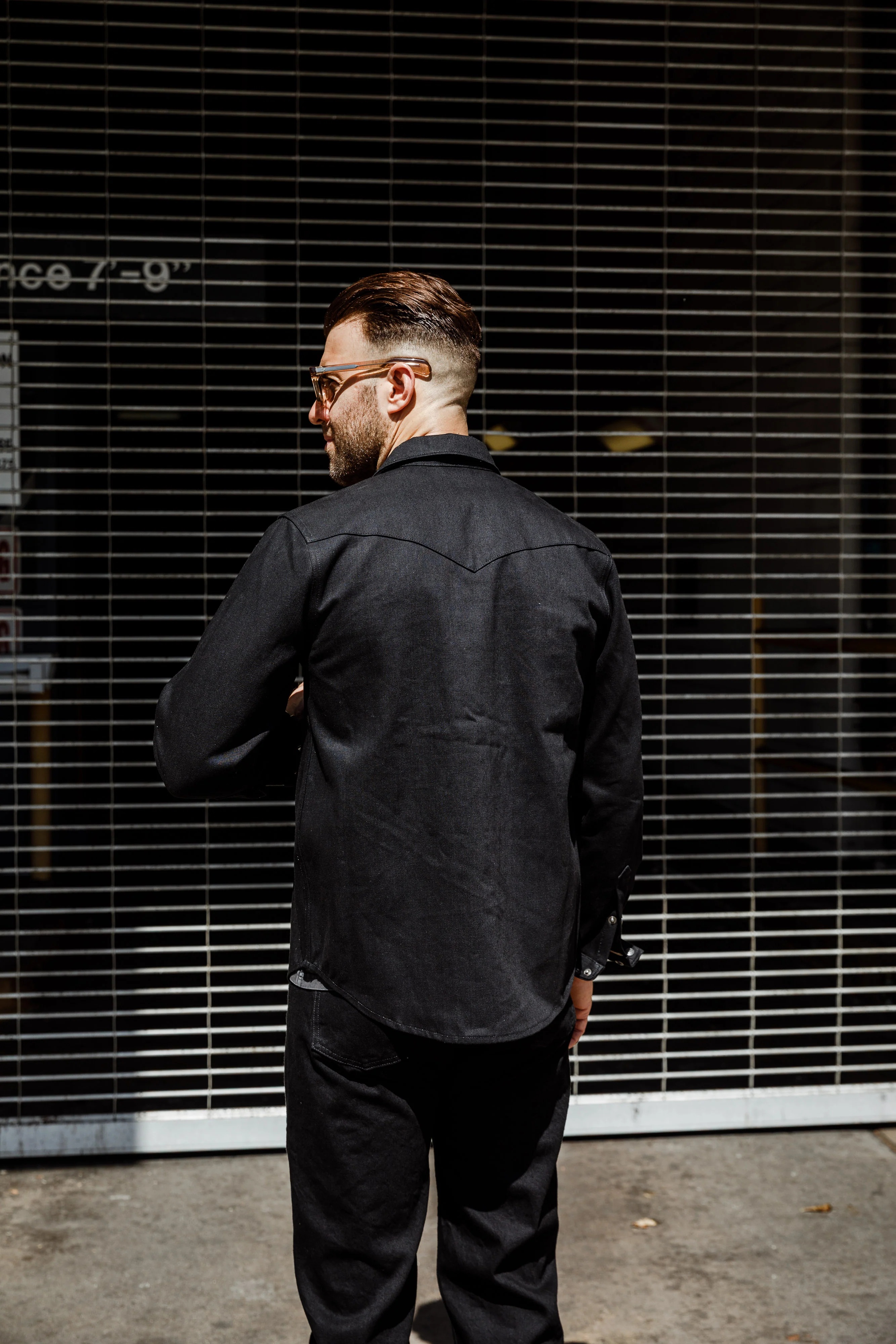 Nudie - George 14.5oz Selvage Denim Shirt - Dry Black - Image 3