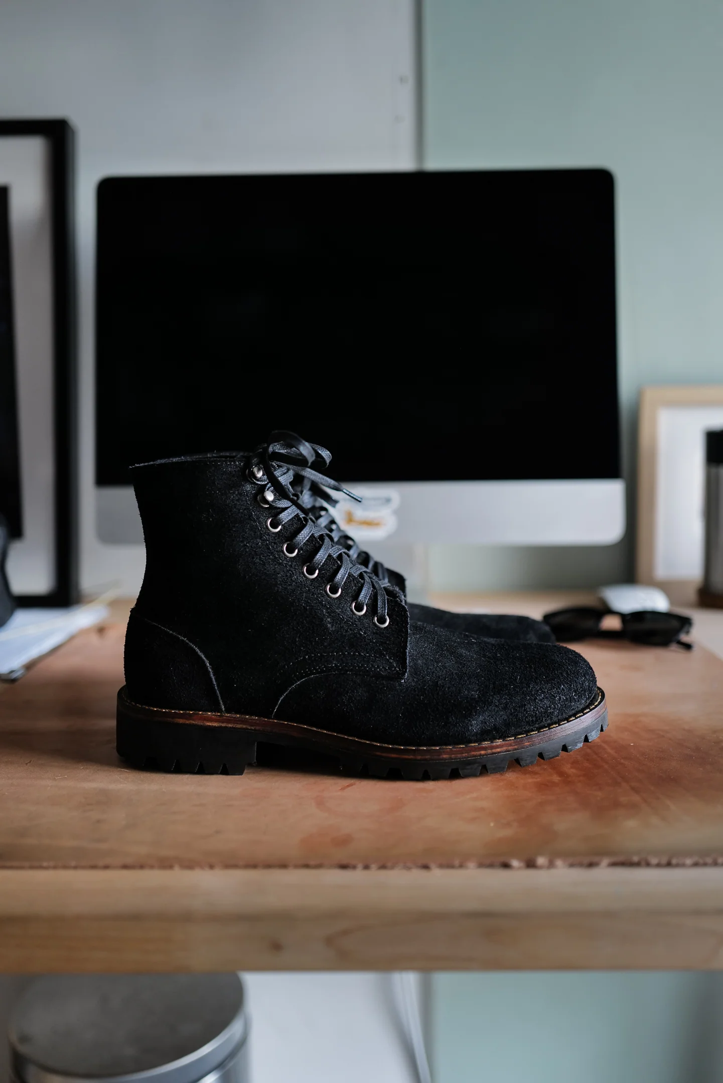 Oak Street Bootmakers x ButterScotch - Black Oil Tan Roughout Trench Boots - Image 3