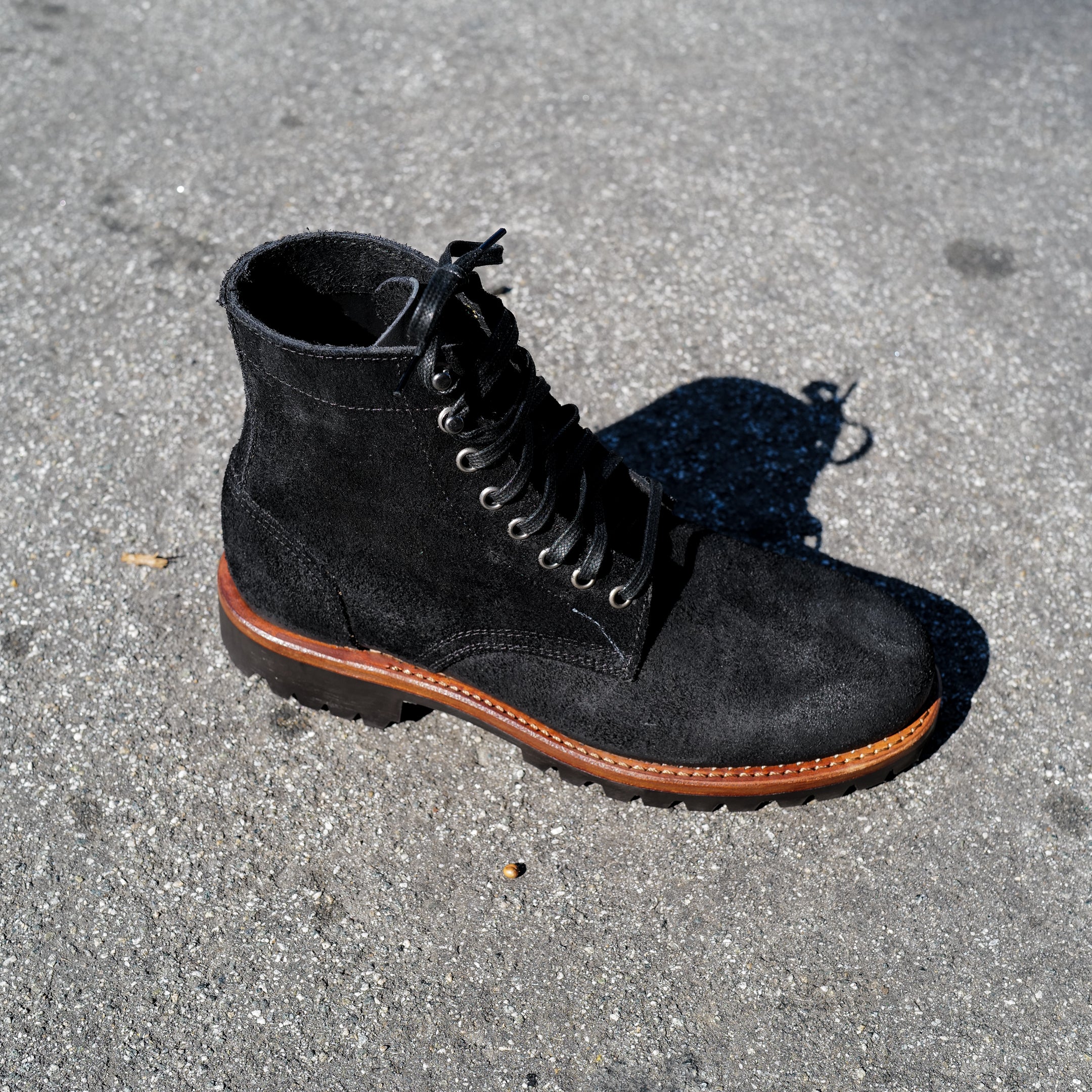 Oak Street Bootmakers x ButterScotch - Black Oil Tan Roughout Trench Boots - Image 5