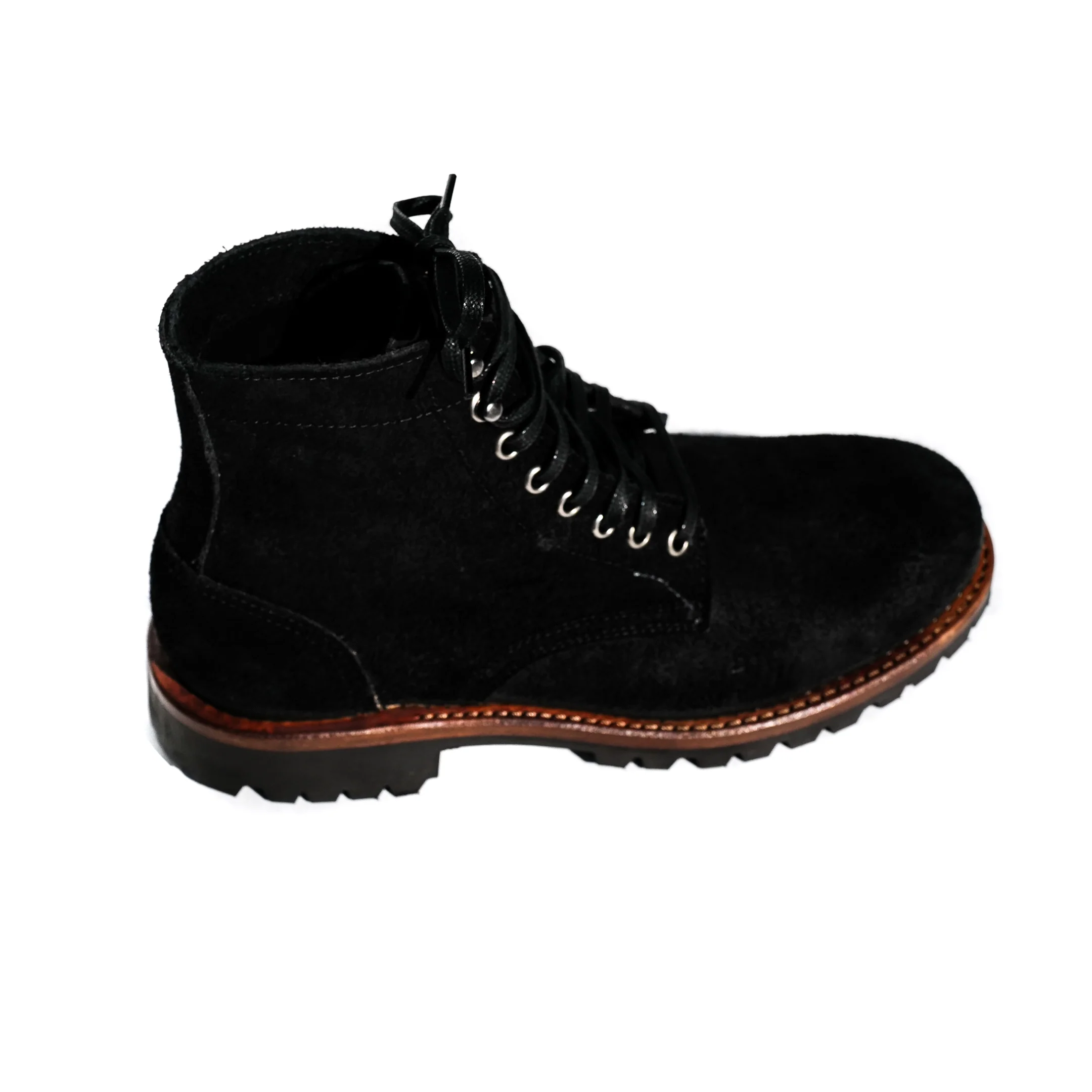 Oak Street Bootmakers x ButterScotch - Black Oil Tan Roughout Trench Boots - Image 6