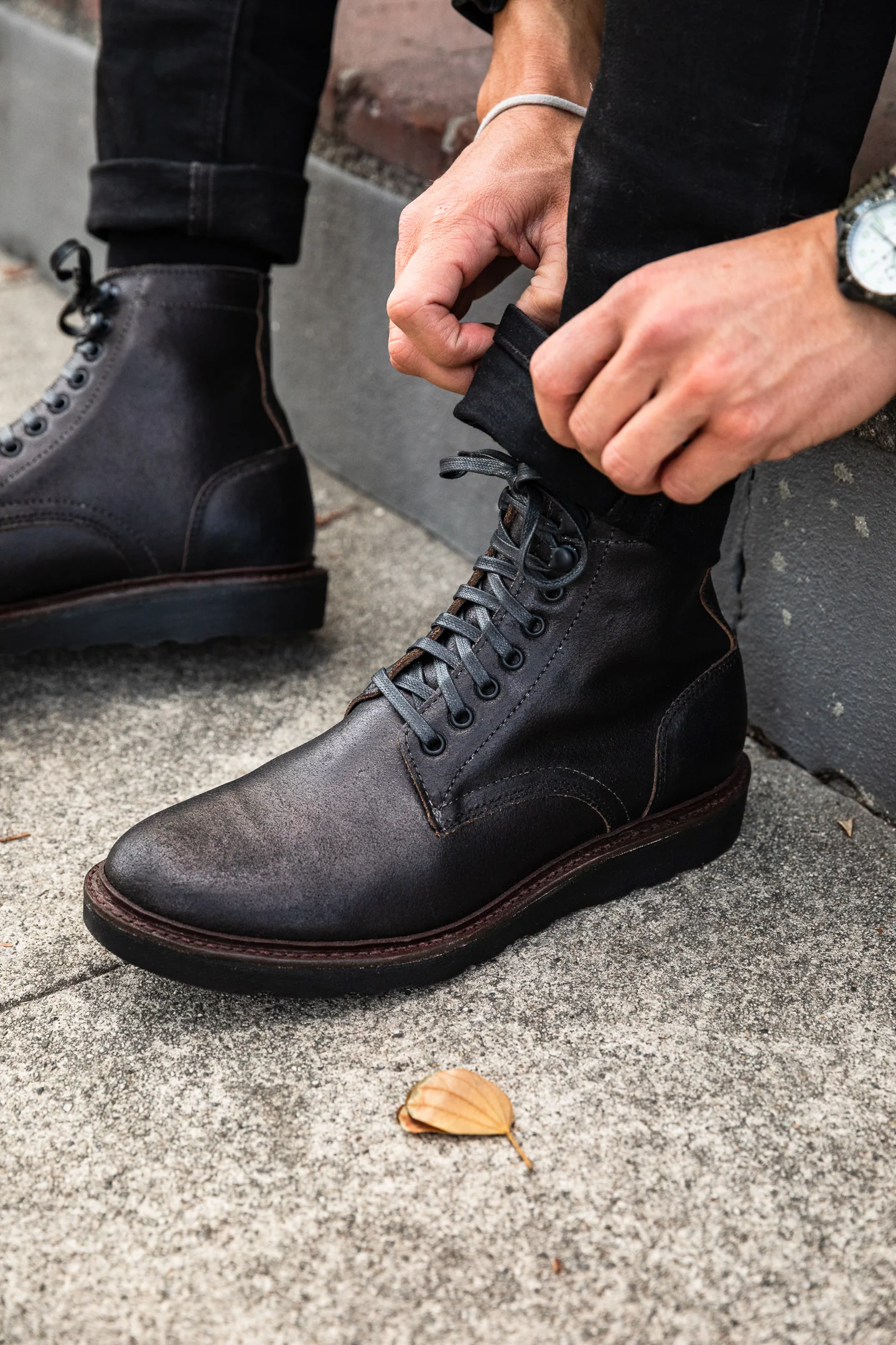 Oak Street Bootmakers x ButterScotch - Double Black Deckard Boot - Image 7