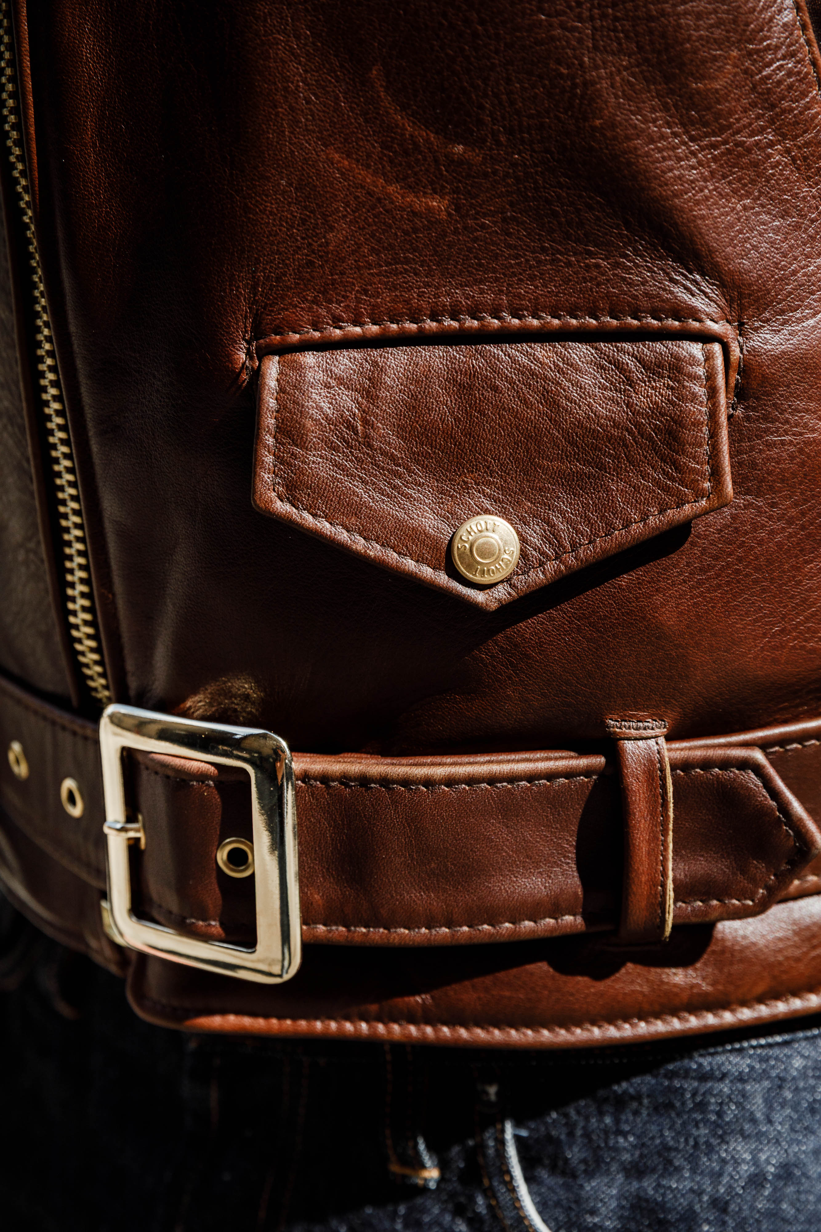 Schott N.Y.C - P656H - Chocolate Brown Horsehide - Image 15