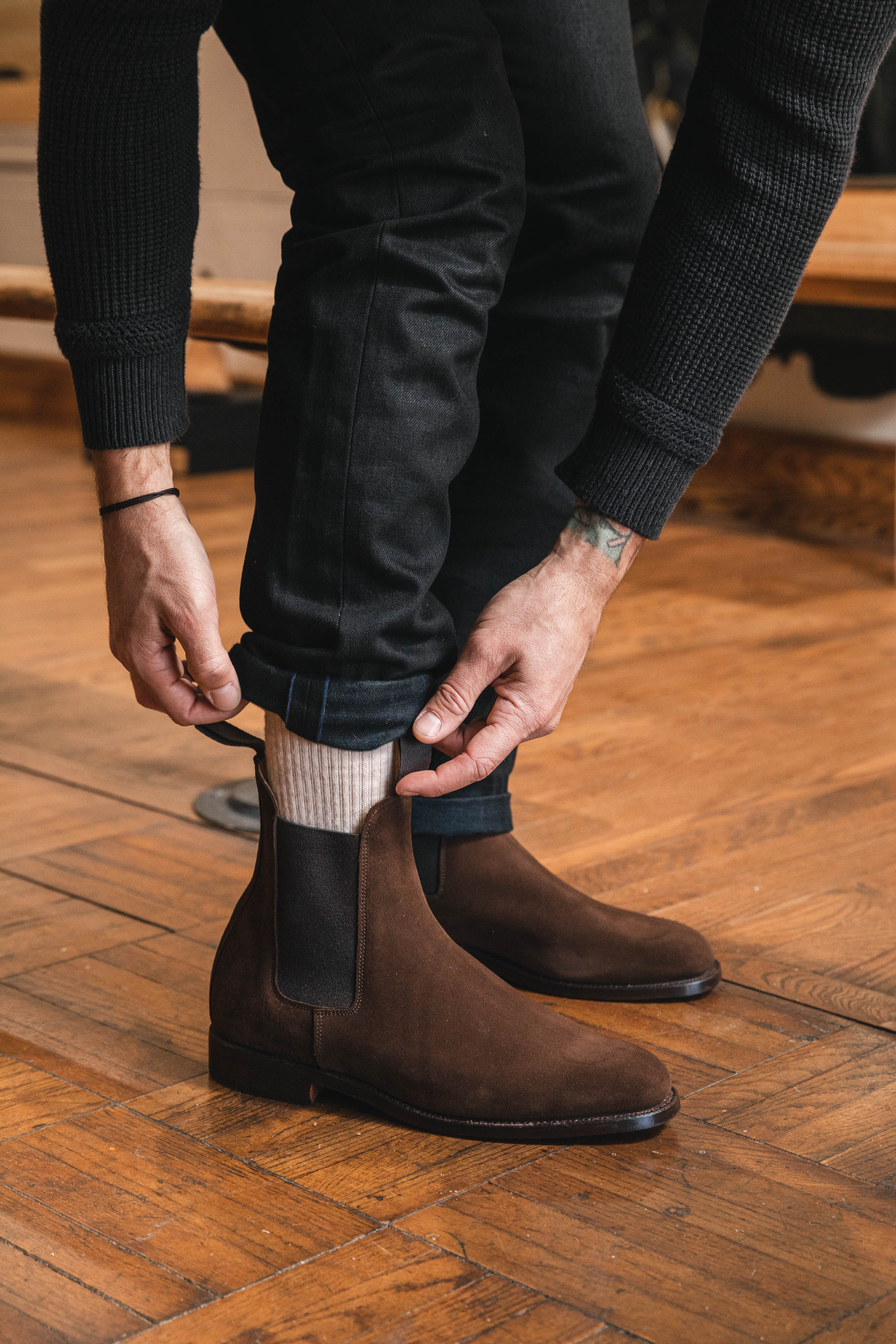 Trickers - Lambourn Chelsea Boot - Chocolate Repello Suede - Image 11