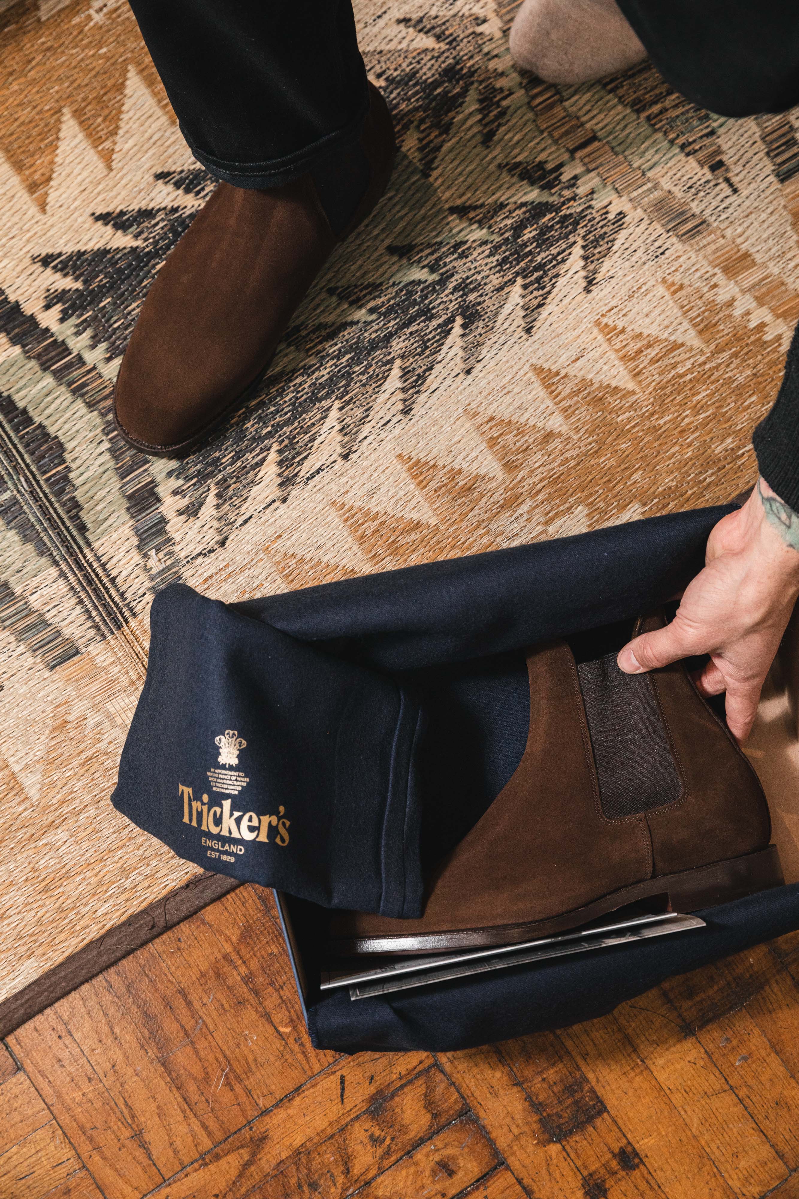 Trickers - Lambourn Chelsea Boot - Chocolate Repello Suede - Image 7