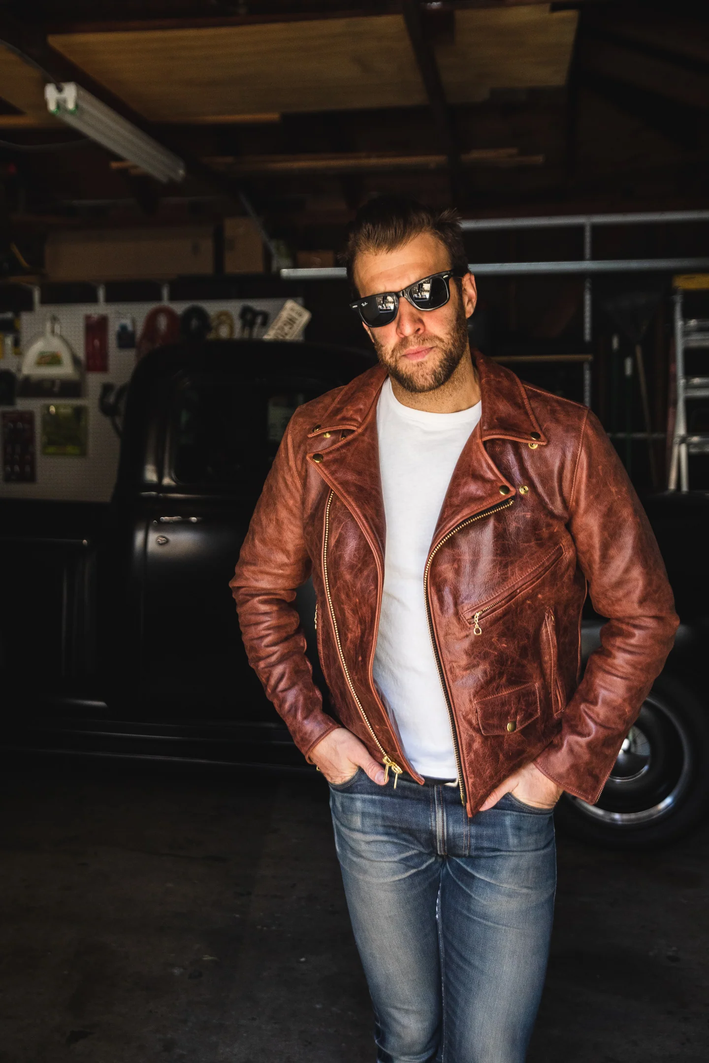 Vanson - C2RN Leather Jacket - Heavy Waxed Whiskey Leather - Image 3