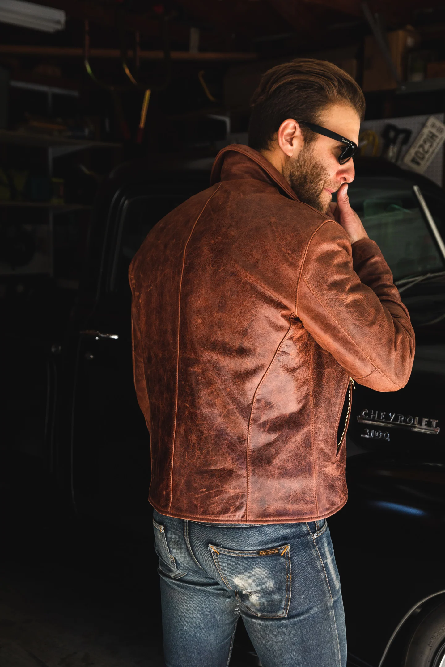 Vanson - C2RN Leather Jacket - Heavy Waxed Whiskey Leather - Image 9