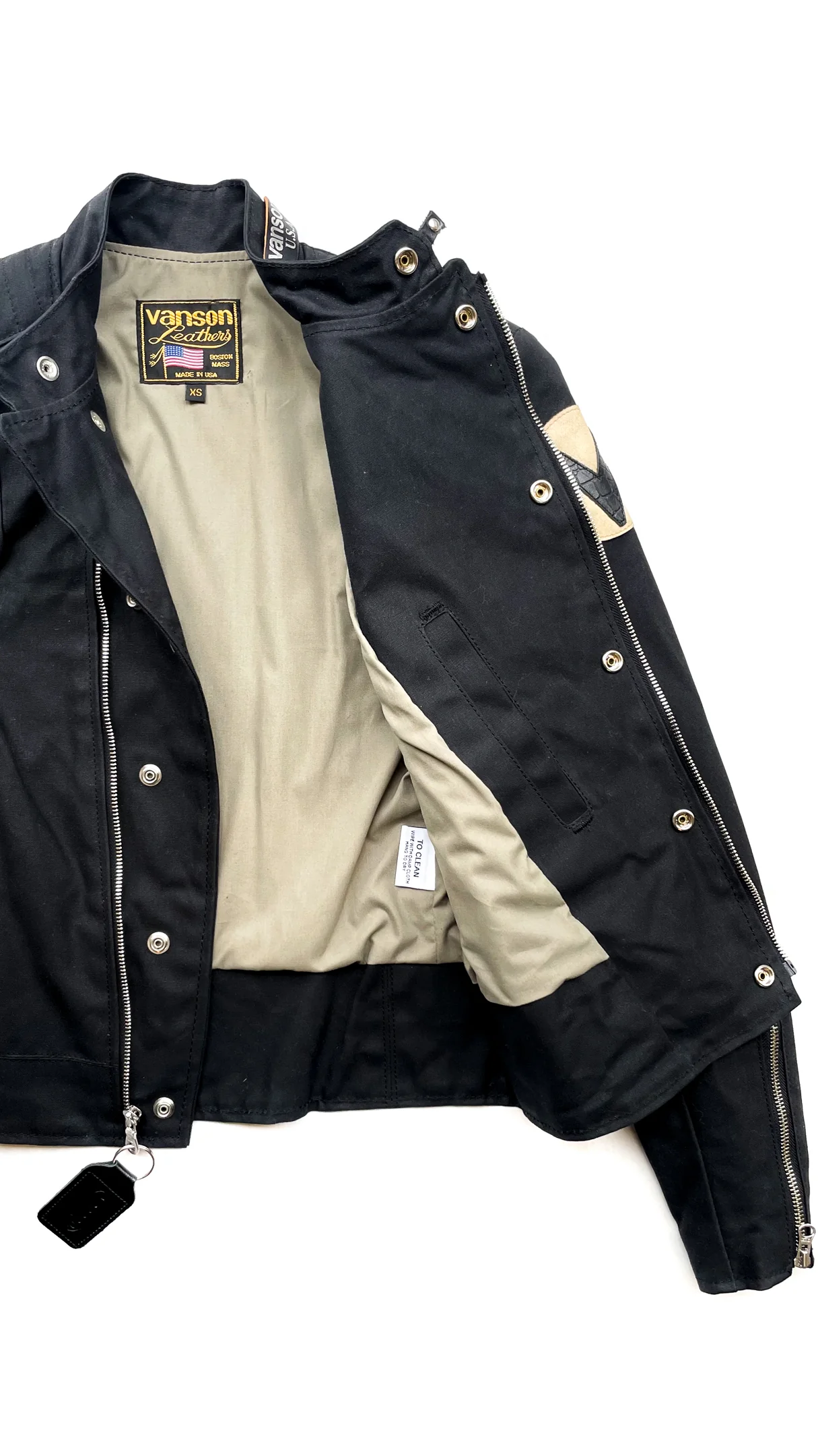 Vanson - Ladies Mota Jacket - Black Waxed Canvas - Image 3