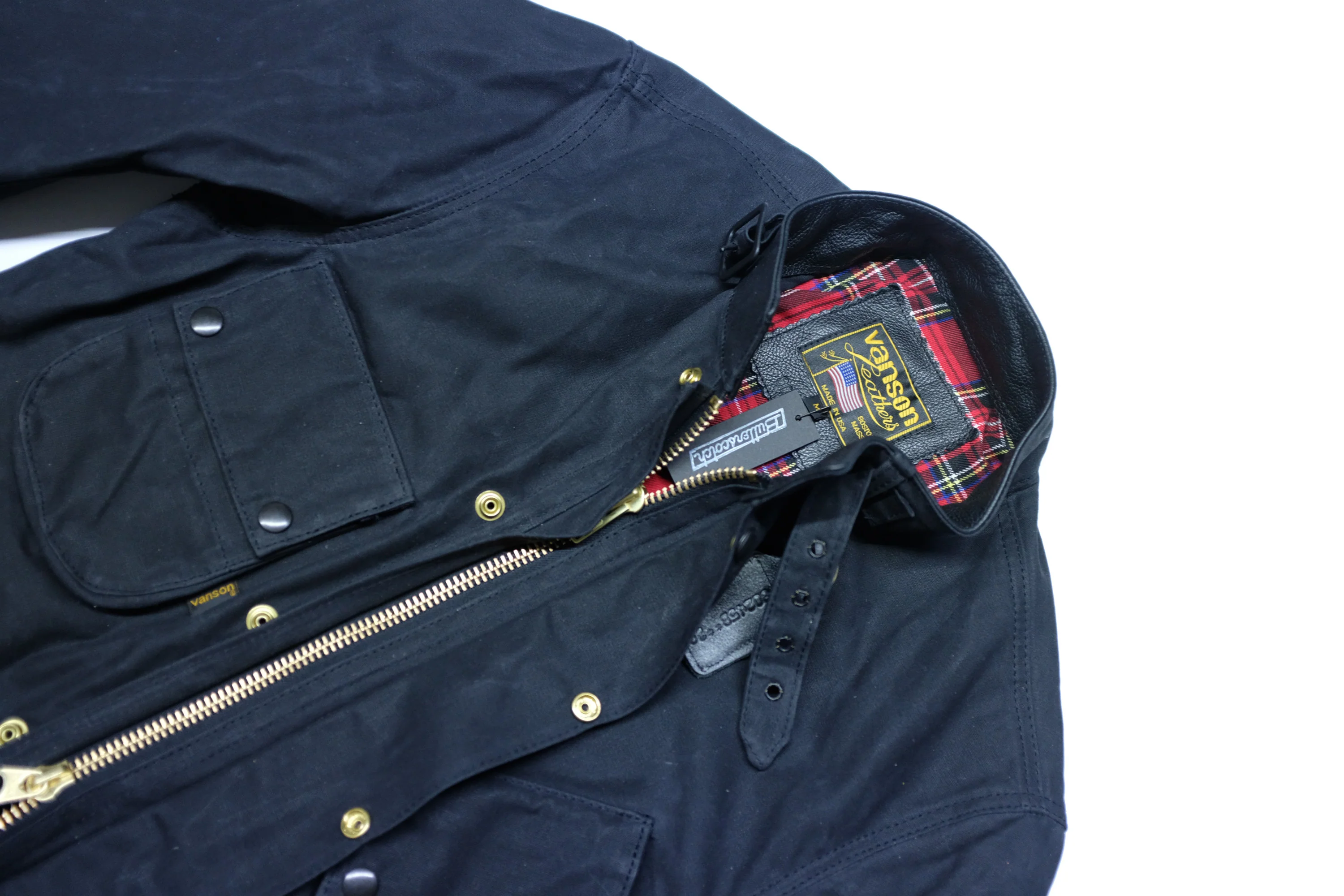 Vanson - Stormer Jacket - Black Waxed Canvas - Image 11