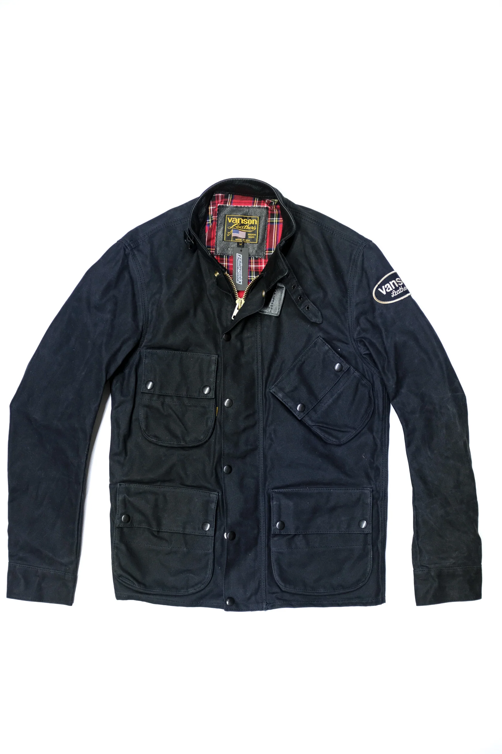Vanson - Stormer Jacket - Black Waxed Canvas - Image 5