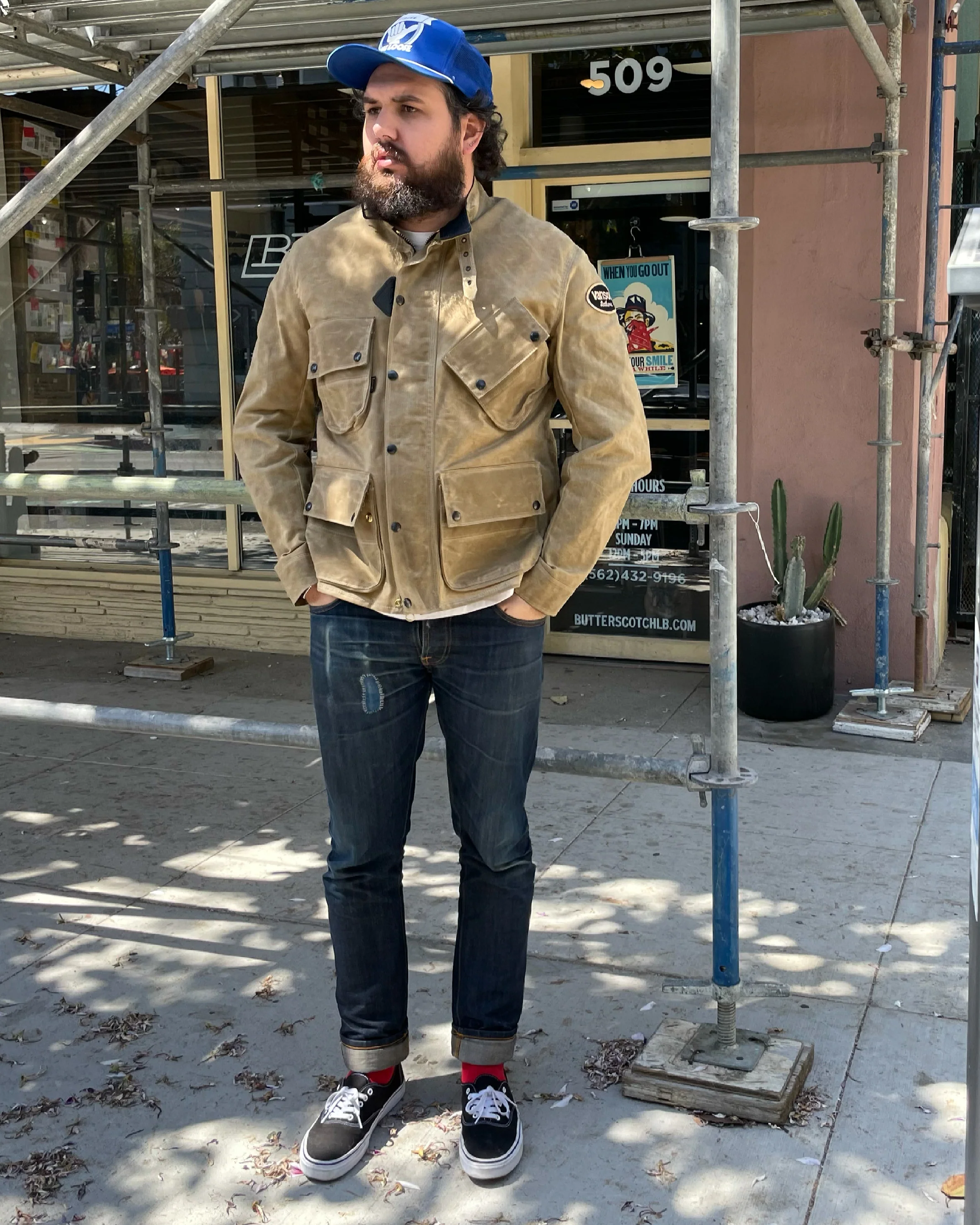 Vanson - Stormer Jacket - Tan Waxed Canvas - Image 11