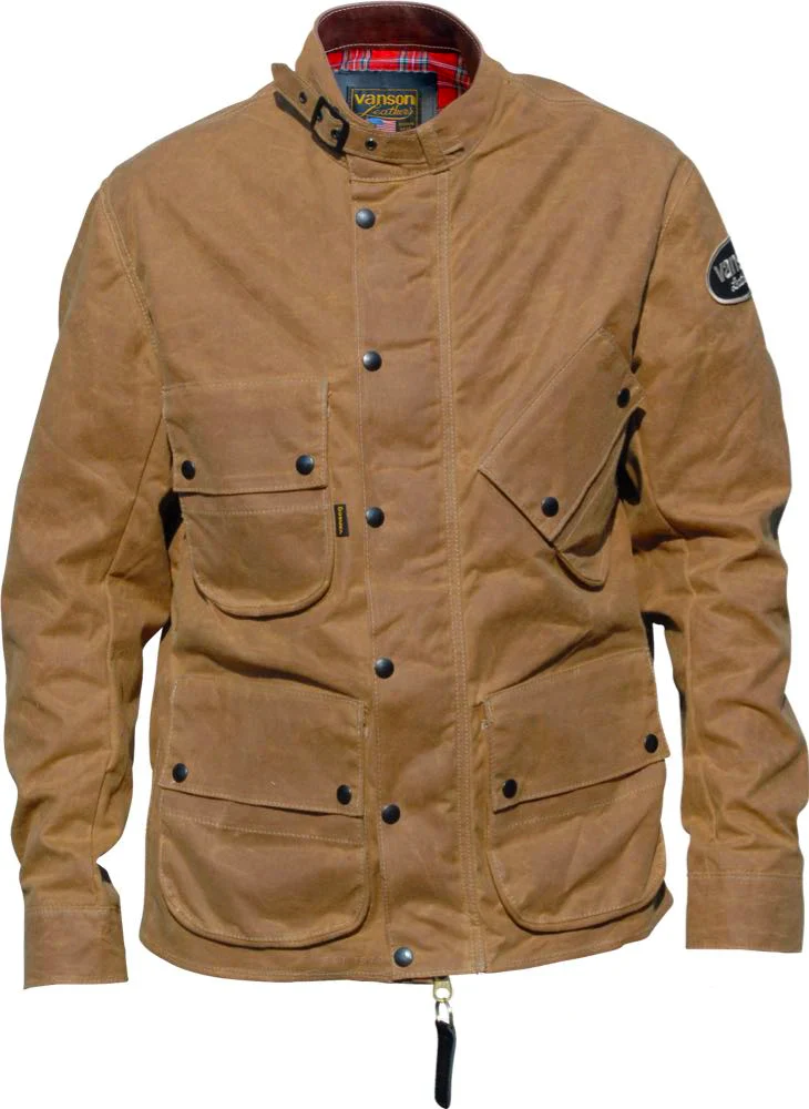 Vanson - Stormer Jacket - Tan Waxed Canvas - Image 12