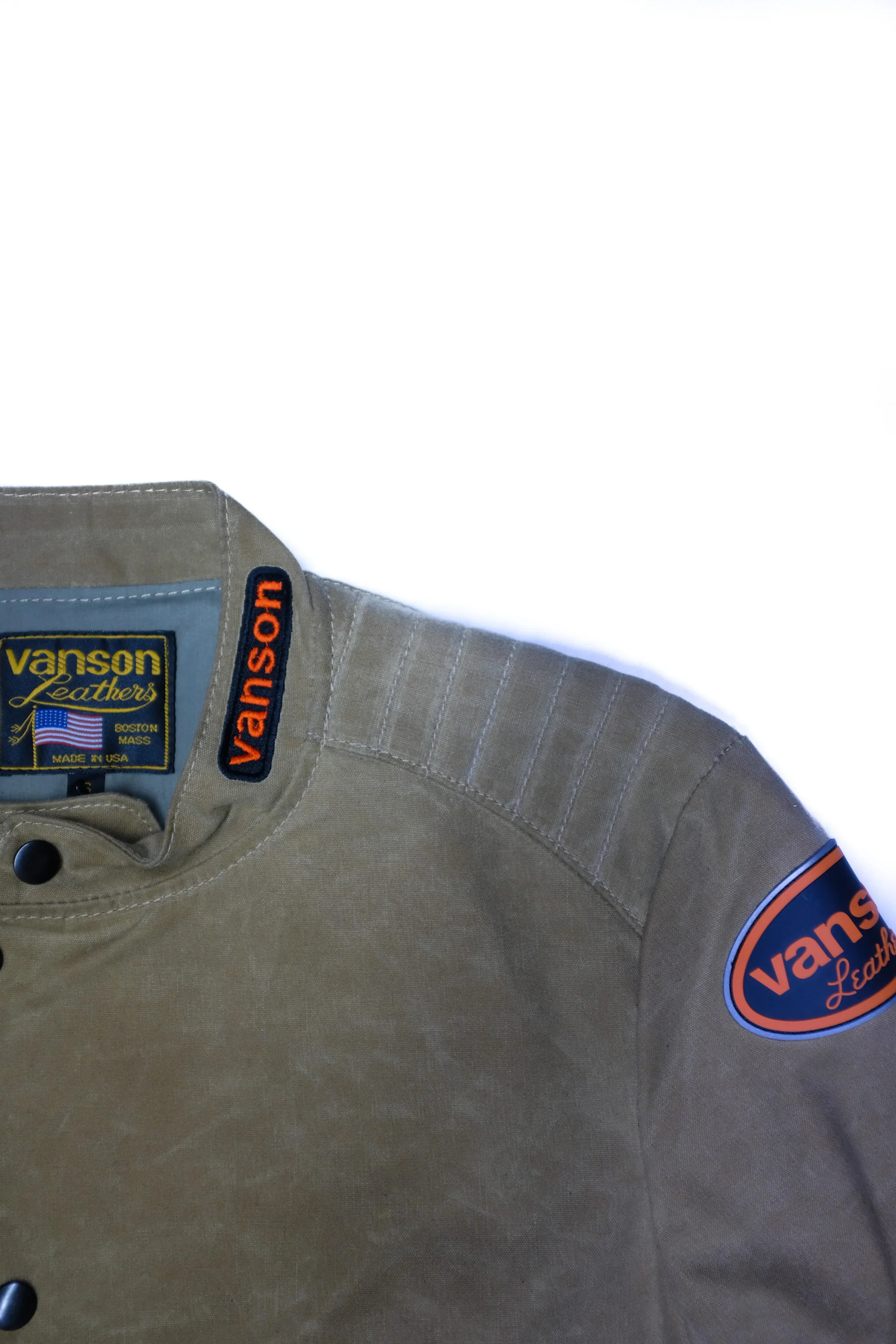 Vanson - Trophy Jacket - Tan Waxed Canvas - Image 4